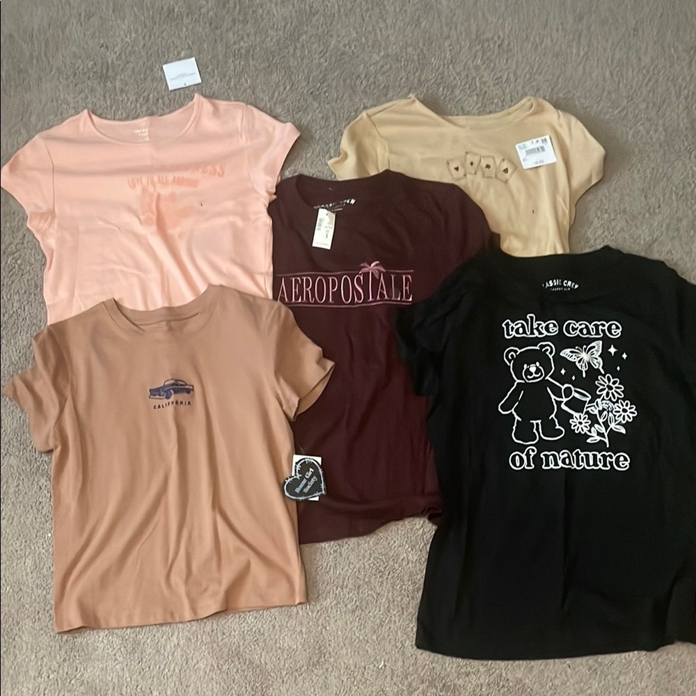 Aeropostale American Eagle and home girl society tee bundle